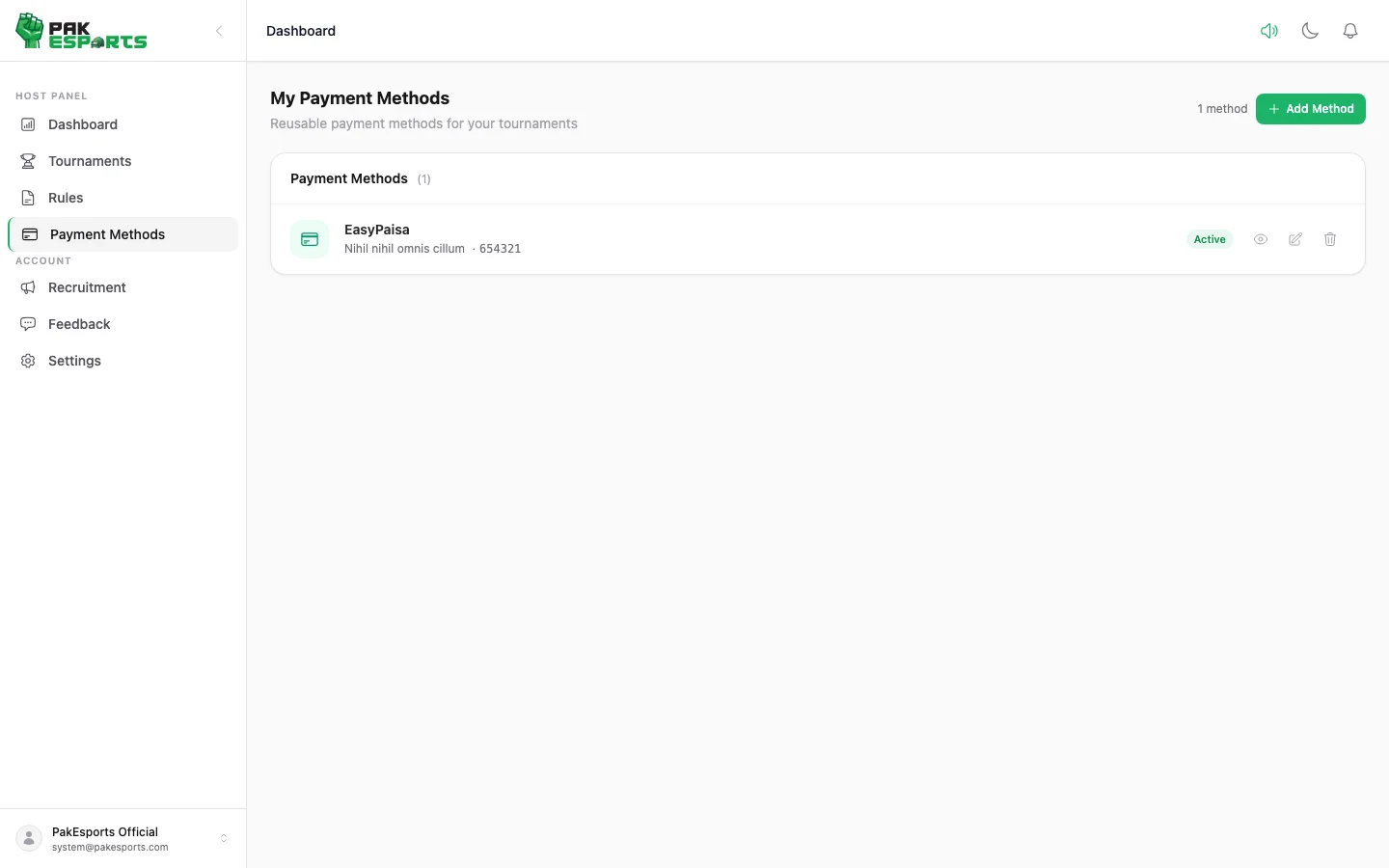 Payment Methods — Entry Fee Collect Karne Ke Liye