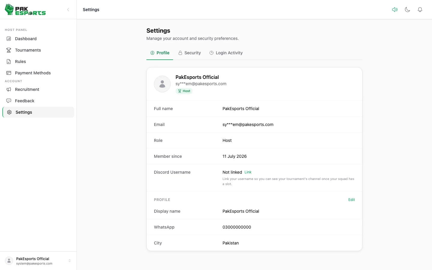 Prize Payout aur Settings