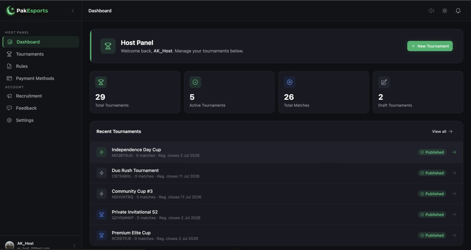 Host Dashboard